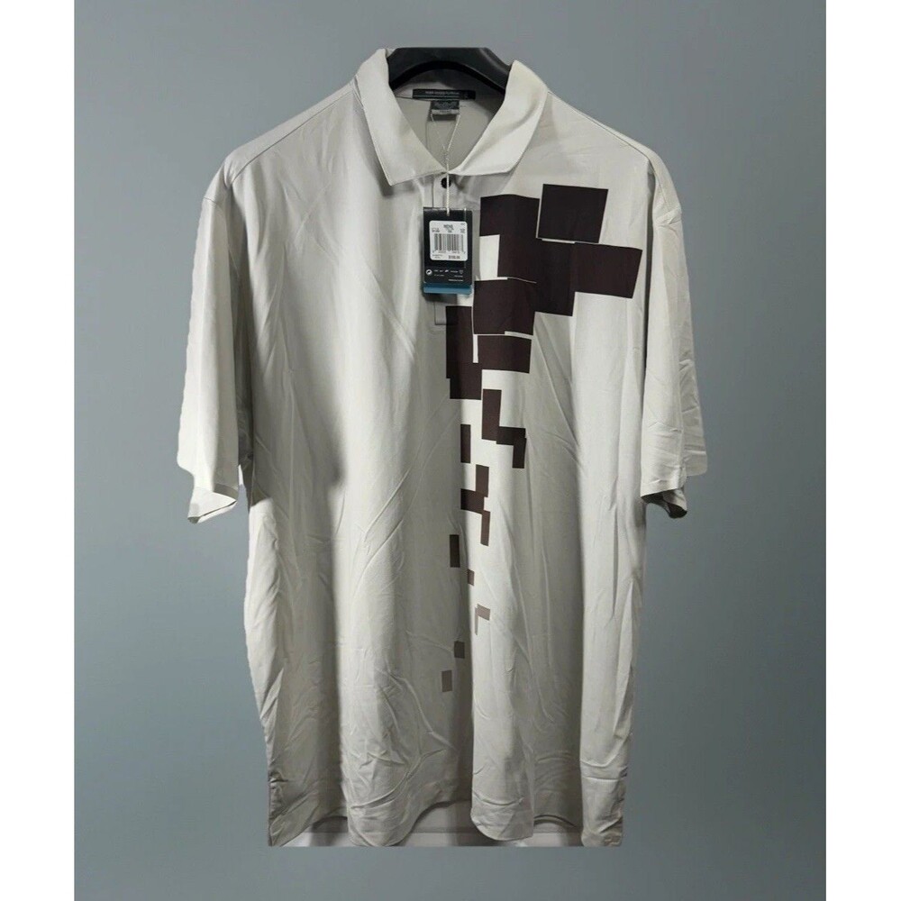 Nike Tiger Woods Dri-Fit ADV Off White Golf Polo Shirt Mens Size XXL NWT